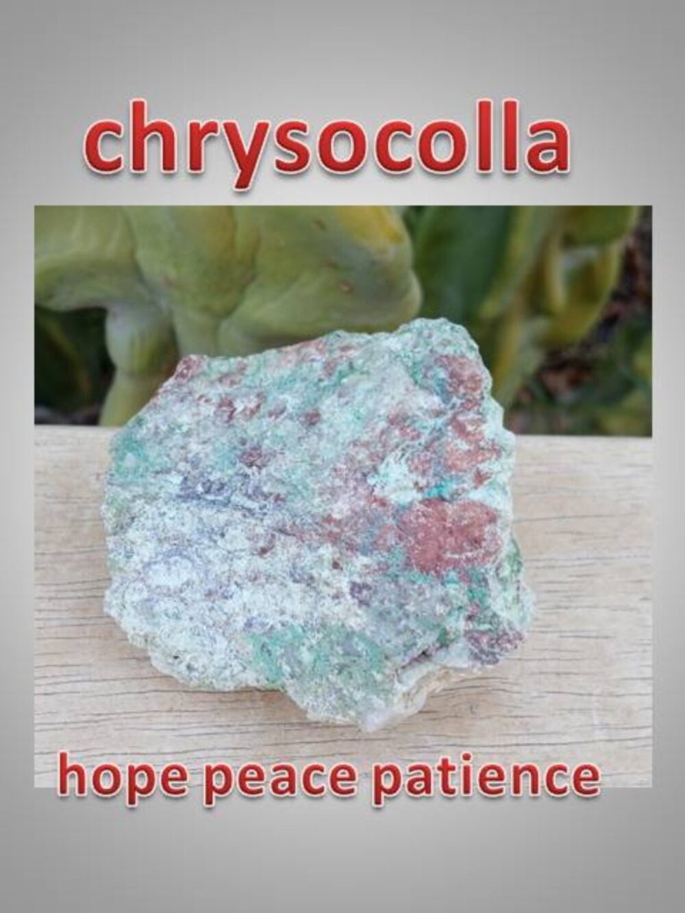 #8 Chrysocolla rock stone crystal raw chunk : Peace : Hope : Patience